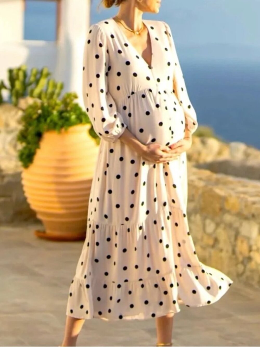 NWT Seraphine Maternity Polka Dot Dress Size 14